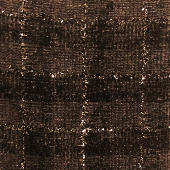 UDEL Velvety Textured Plaid Tweed Floral Applique Sleeveless Dress Jumper Sz M - Picture 5 of 6